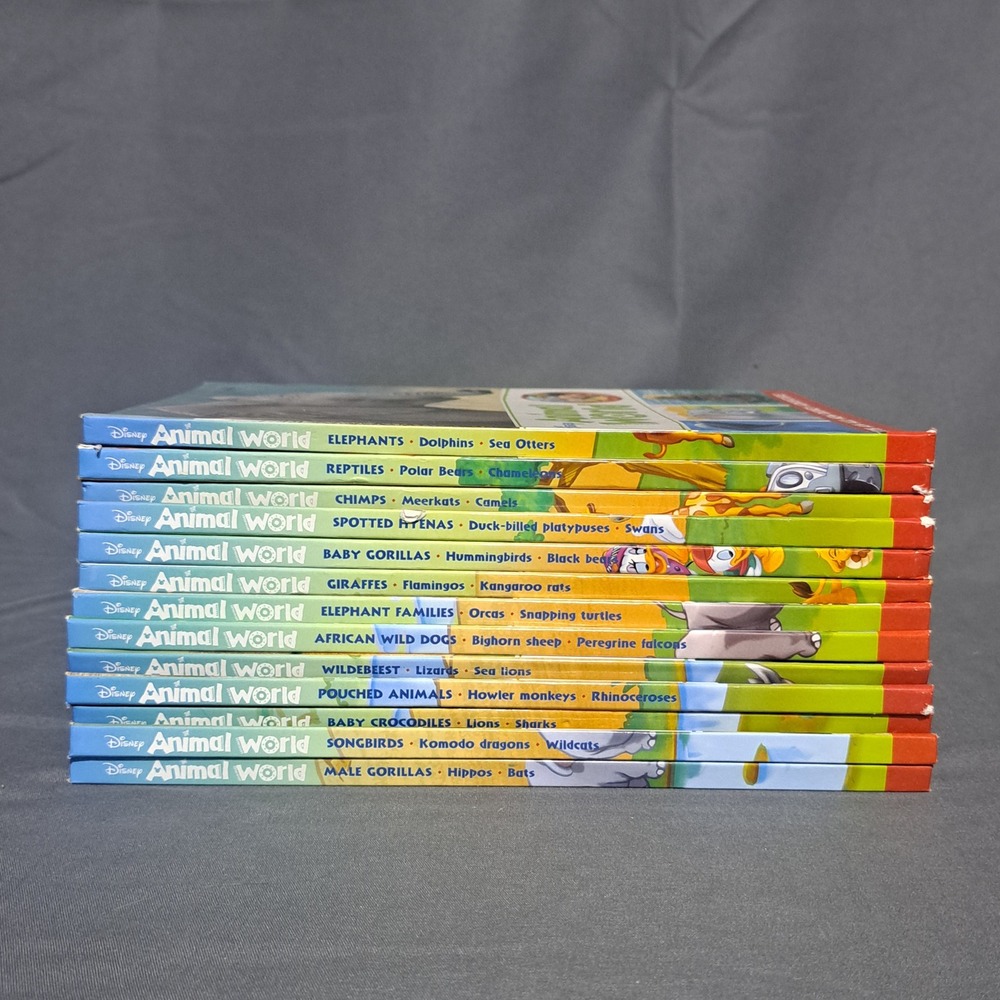 Disney Animal World Hardcover Lot of 13 Books Elephants‎ Reptiles Gorillas Etc